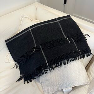 Navy blue throw blanket made in Italy NWT
